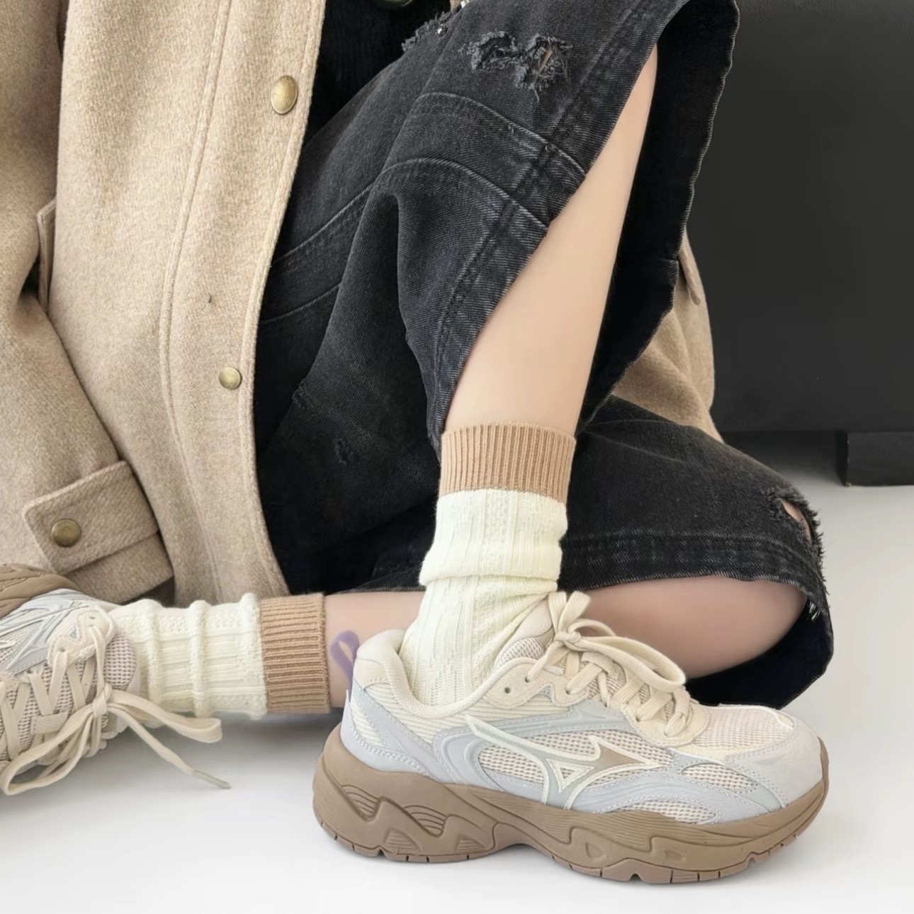 MIZUNO TRAINER 2K V2 港霧灰 復古 厚底 運動鞋 美津濃 女鞋 D1GH250412