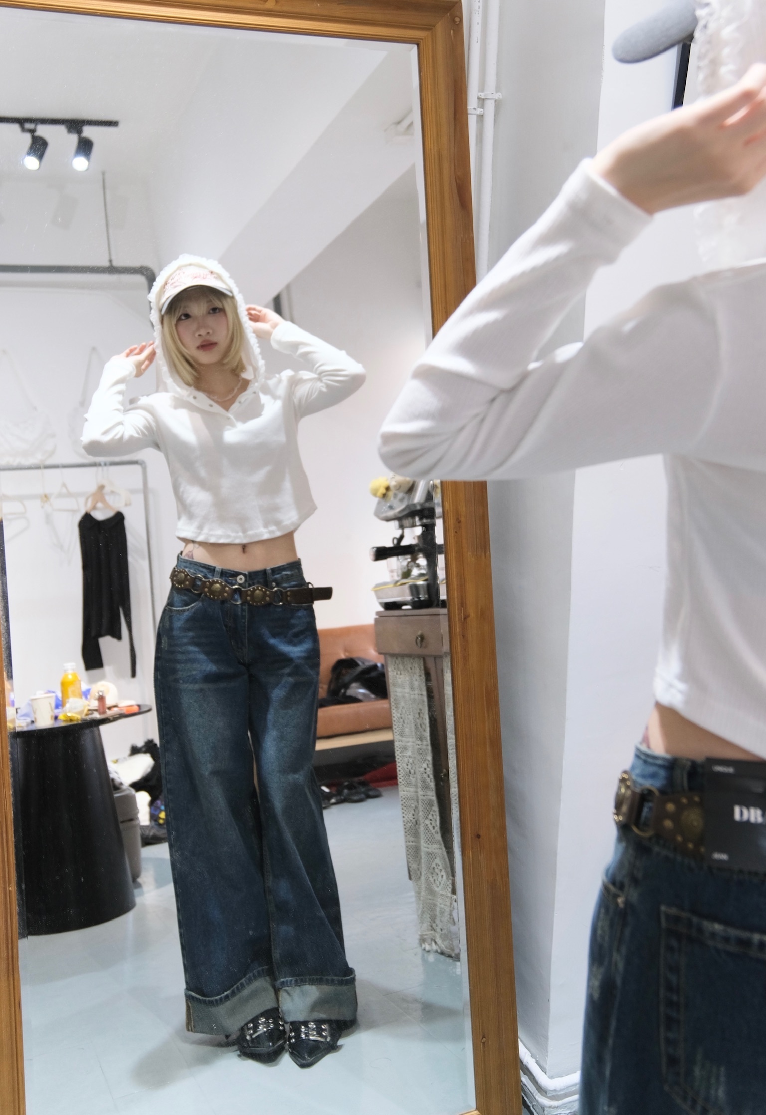 隨性反摺牛仔褲