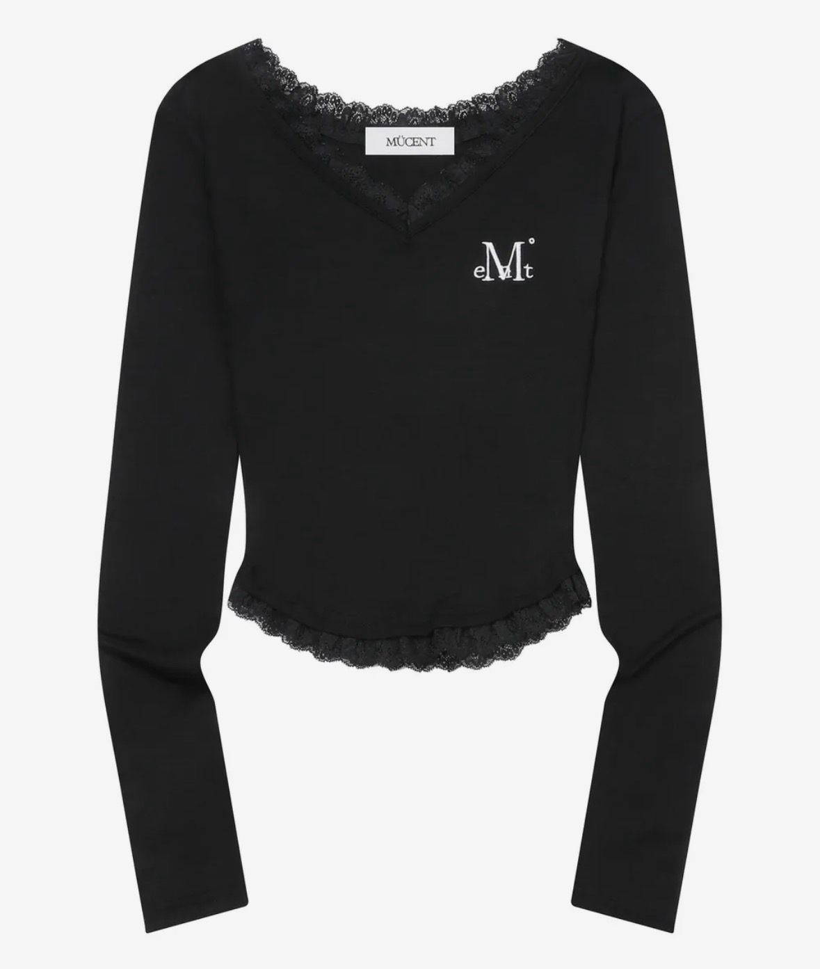 [ Mucent ]蕾絲V領薄長袖