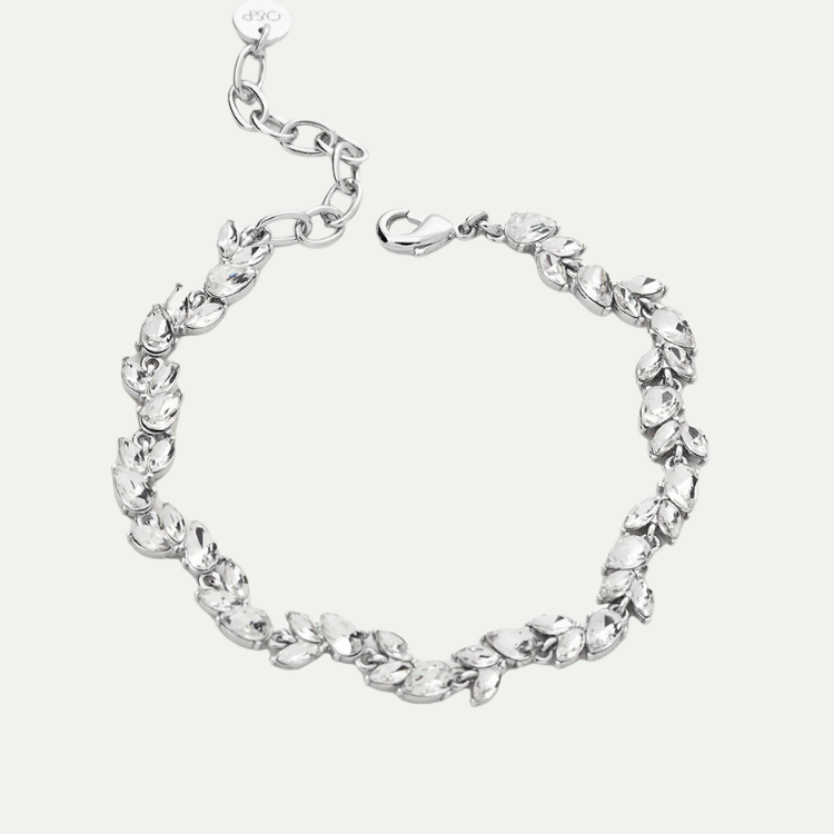 Foret 透明水鑽水晶銀手鍊