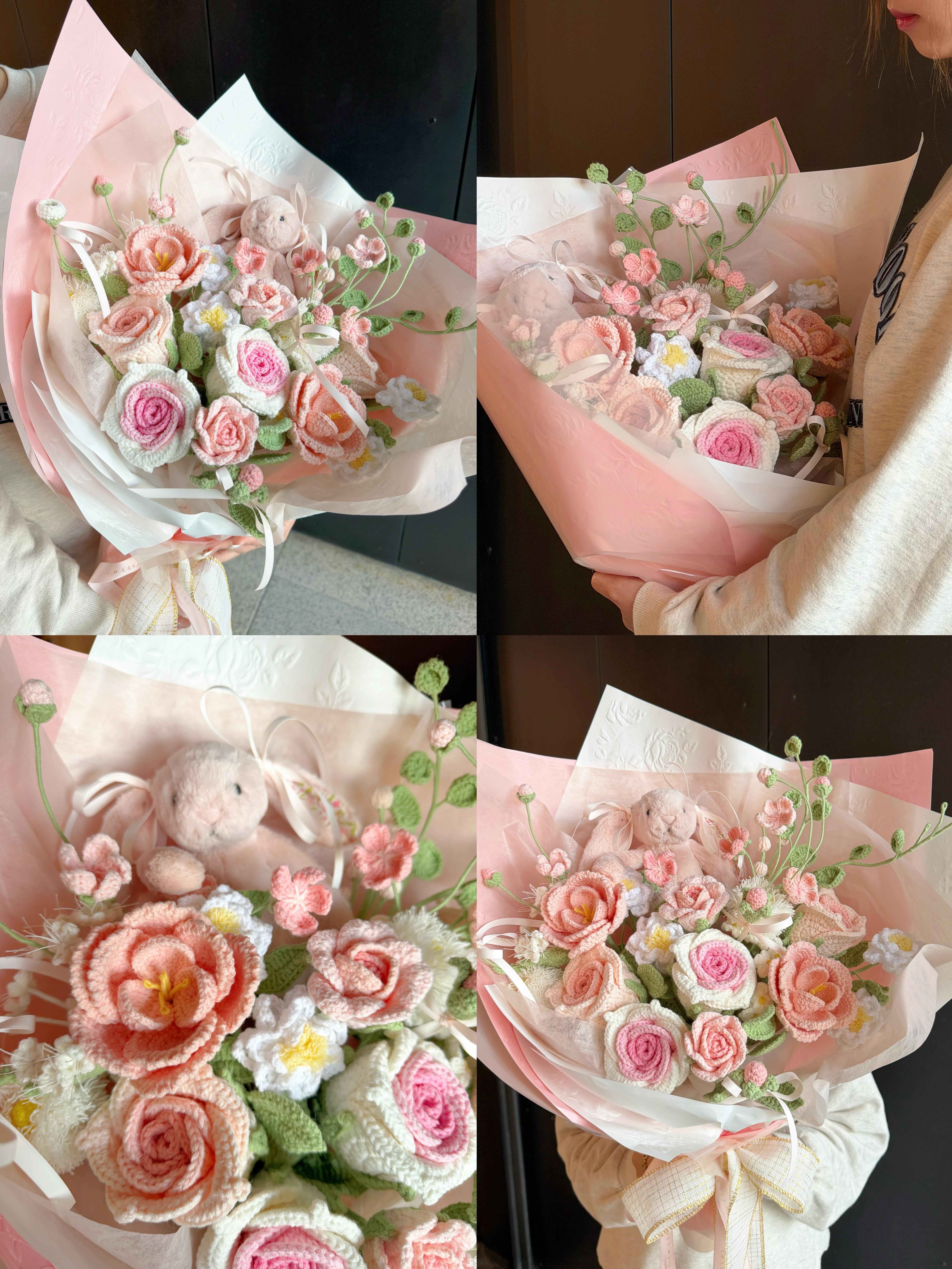 🧶 18cm Jellycat兔兔 🐰 針織花花束