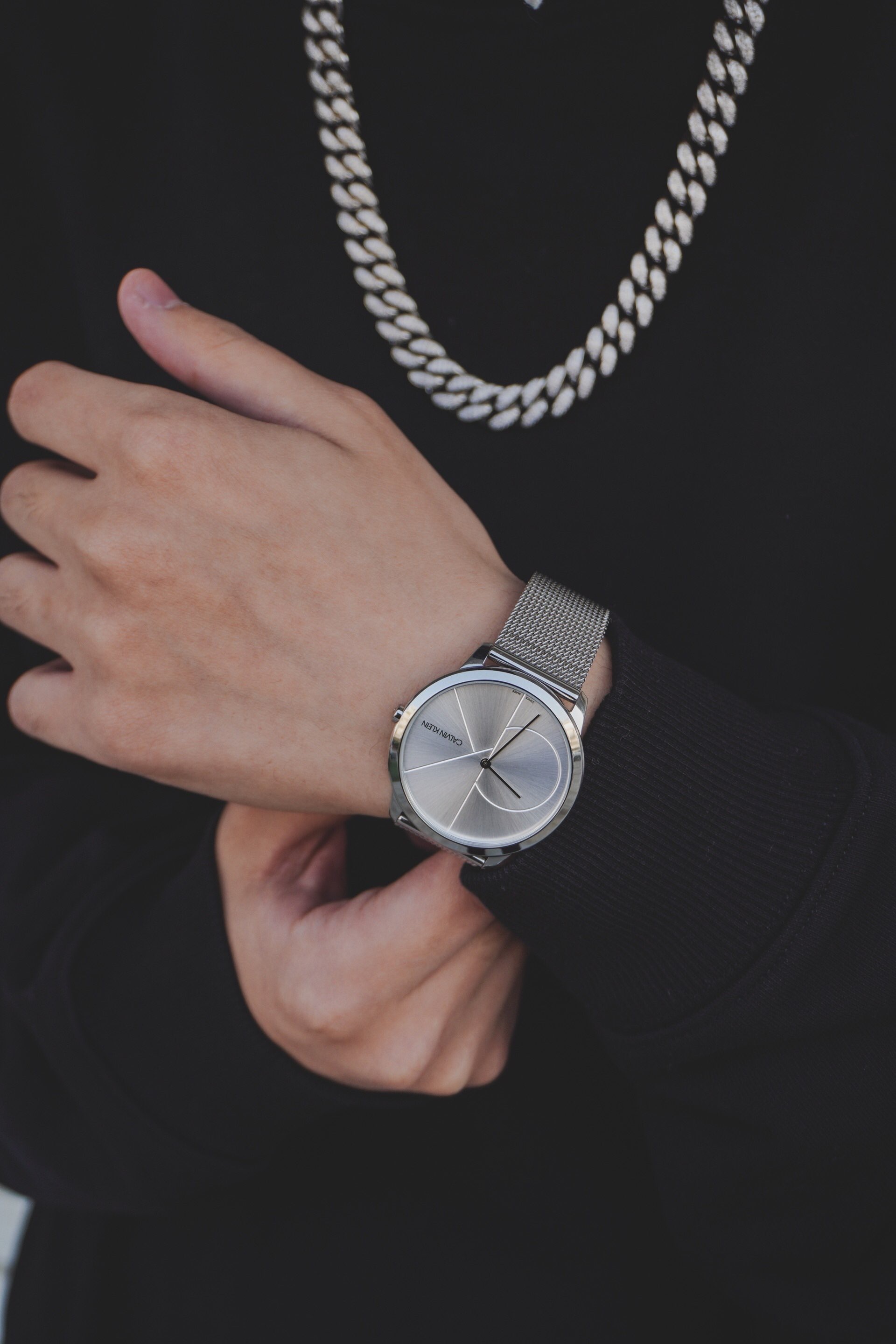 代購-CALVIN KLEIN CK 石英機芯 腕表 精鋼錶帶 銀色錶盤 男女同款