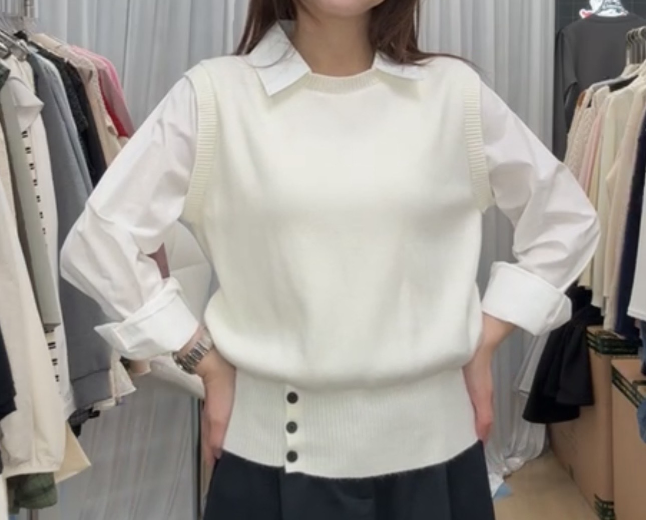 文青款顯瘦假2件(15061)