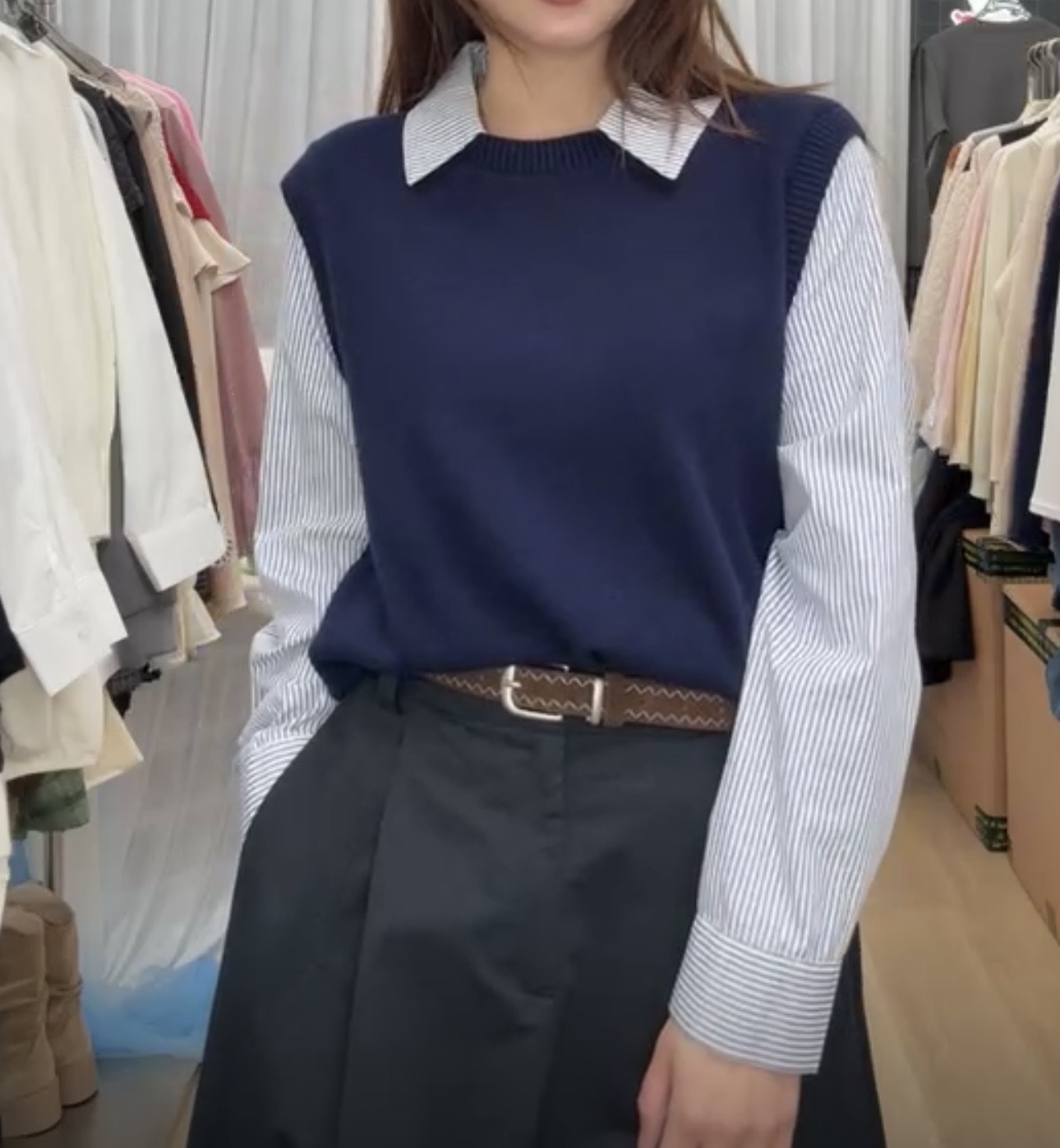 文青款顯瘦假2件(15061)