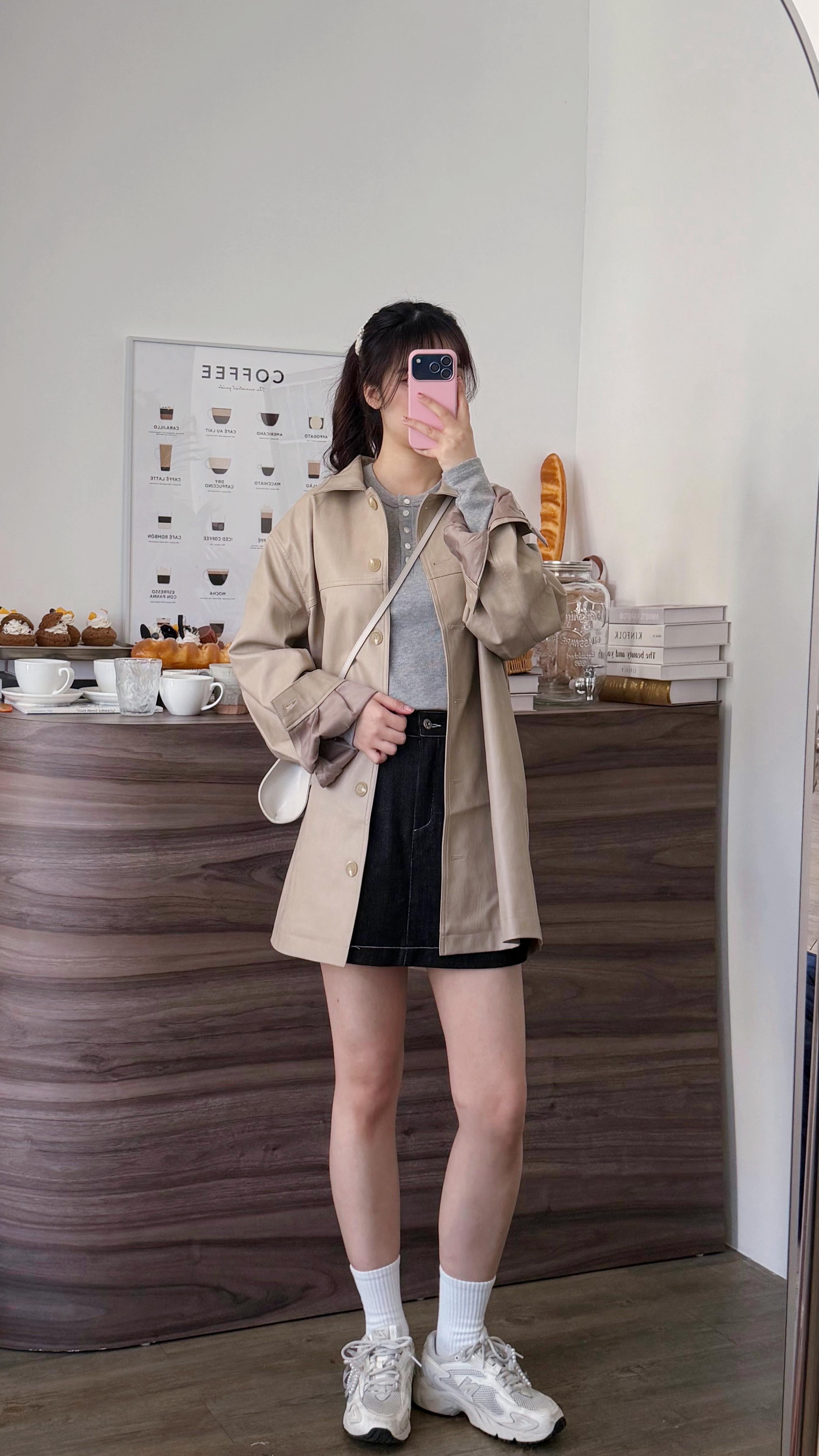 KR480 ONNI風百搭寬鬆翻領皮褸