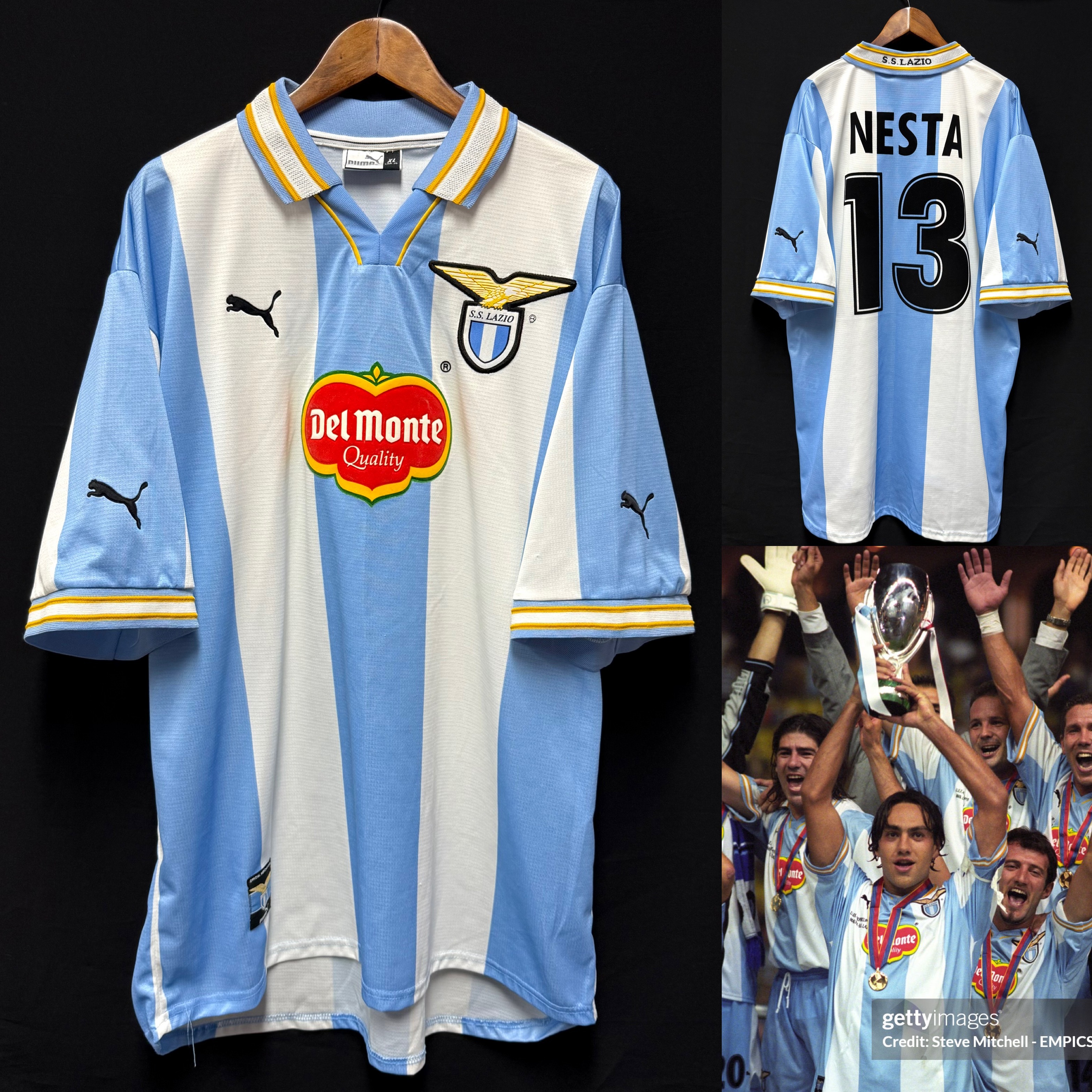 SS Lazio 1999-2000 Puma UEFA Home Shirt #13 NESTA