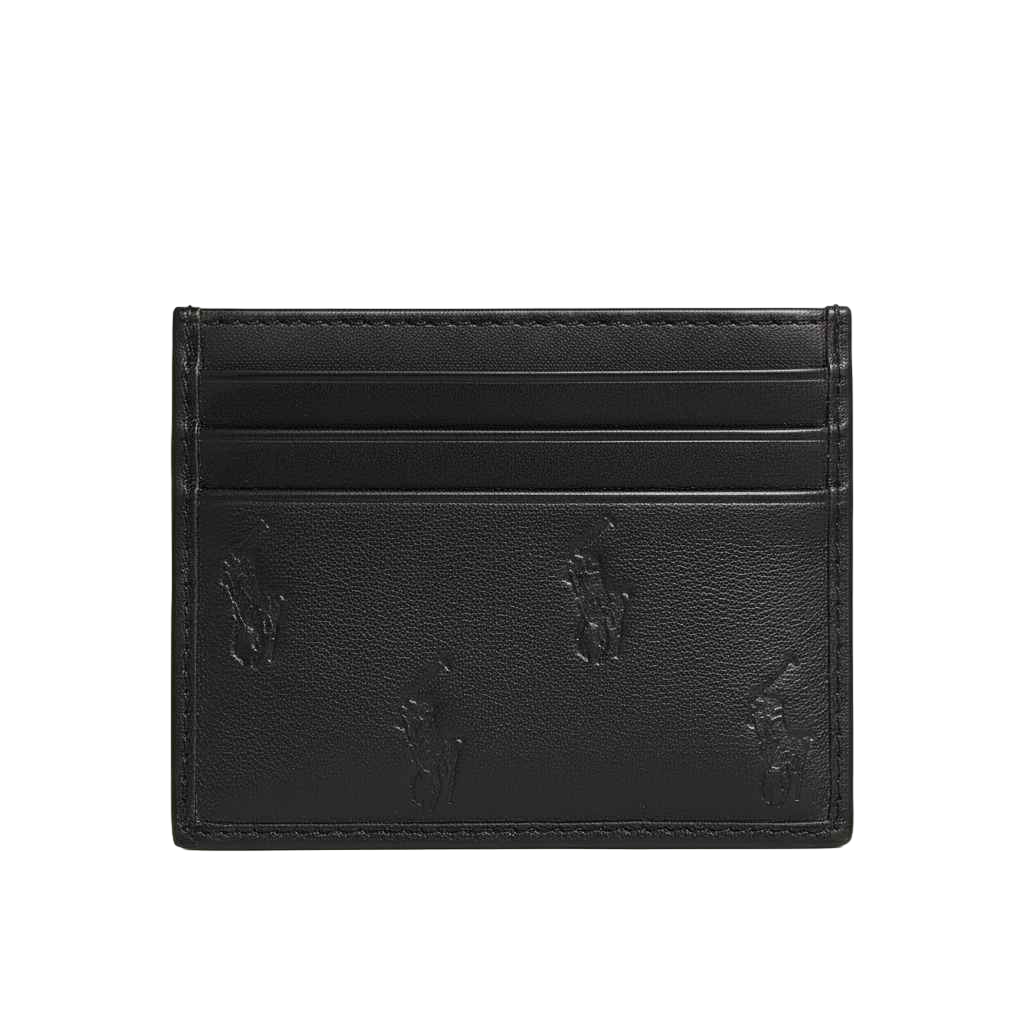 【Polo Ralph Lauren Outlet】Logo 壓紋卡夾  黑
