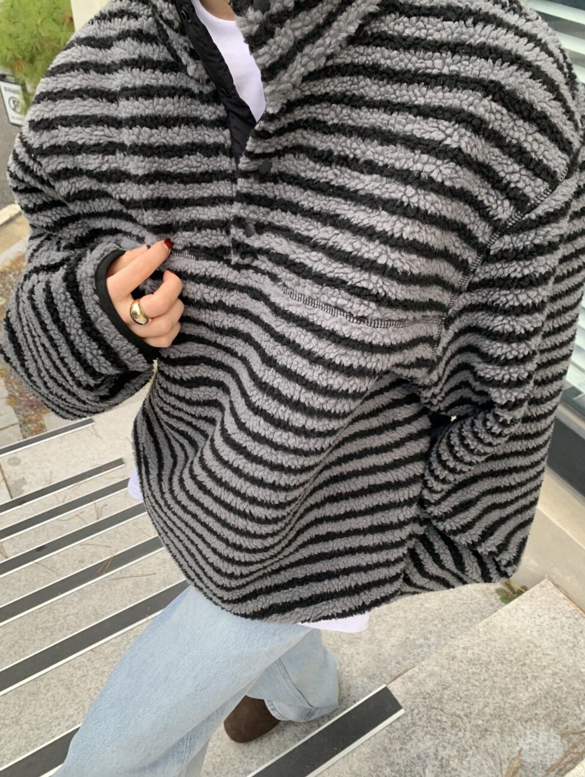 企領橫間半開胸抓毛衛衣 OHNIW-003T