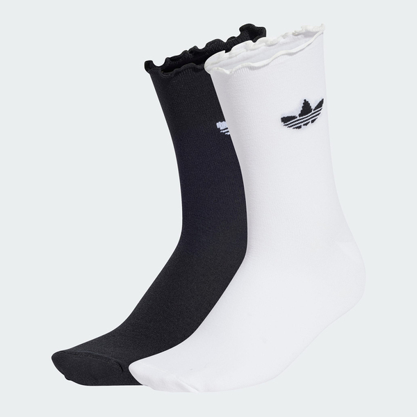 Adidas 愛迪達 Ruffle Sock 2p JD5623 中筒襪 2雙入 穿搭 黑 白