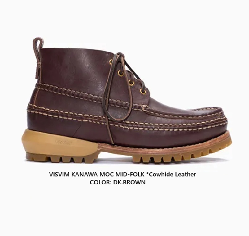 LAST PCS: VISVIM KANAWA MOC MID-FOLK *Cowhide Leather - PRE ORDER ITEM (預訂中)