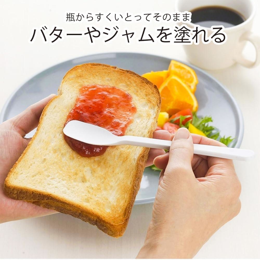 日本製燕三条熱溫矽膠特殊超薄邊緣湯匙勺 醬料果醬罐頭寶寶食品都可以挖乾淨不刮鍋 (白色)D1526