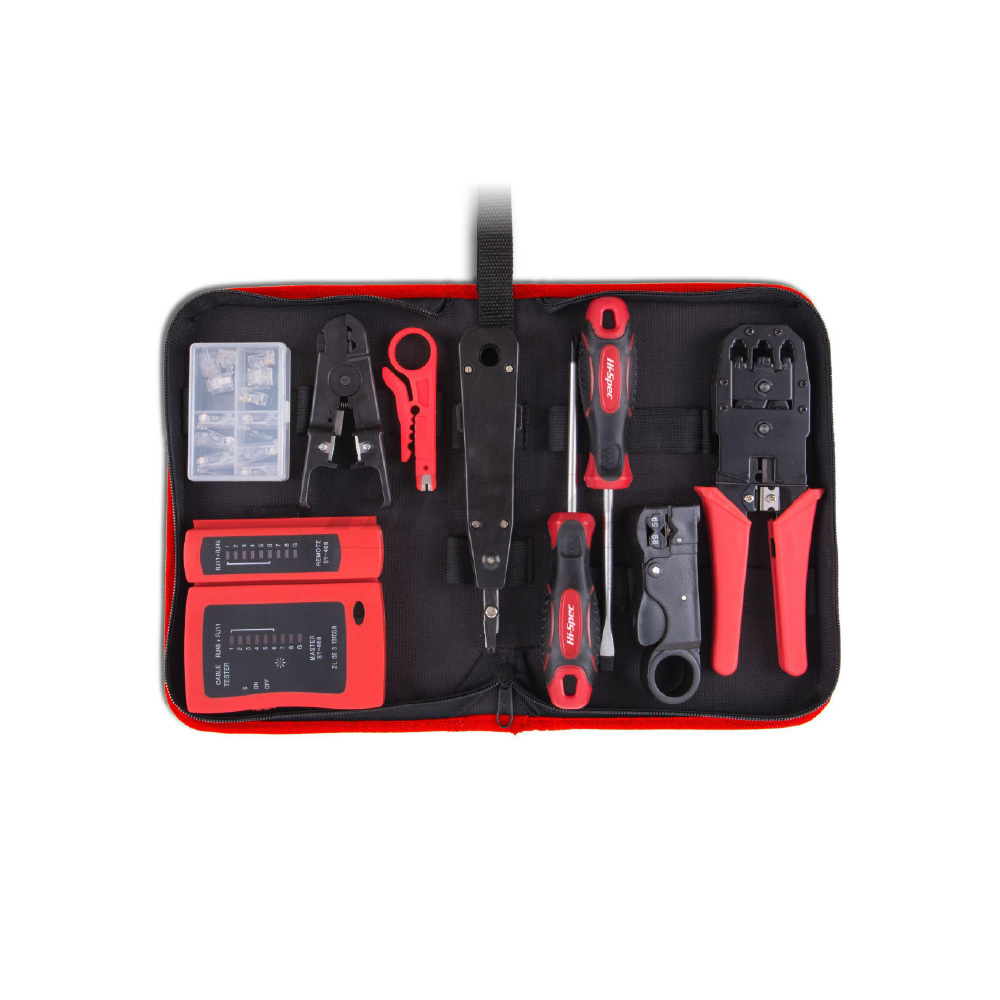 【Hi-Spec】9件套網絡電纜測試佈線維護維修工具包 線鉗 壓接鉗 網路線 壓線鉗 網路工具包