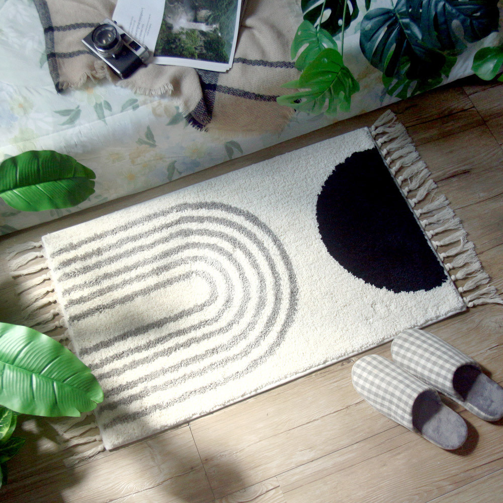 TROMSO西班牙圖騰流蘇吸水大地墊-日耳曼黑【H0322021】