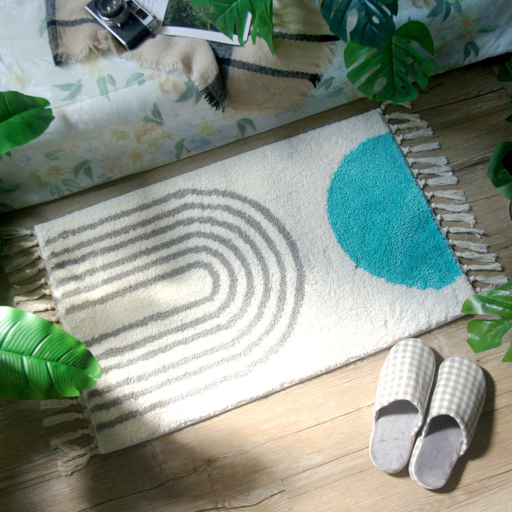 TROMSO西班牙圖騰流蘇吸水大地墊-日耳曼藍【H0322021】