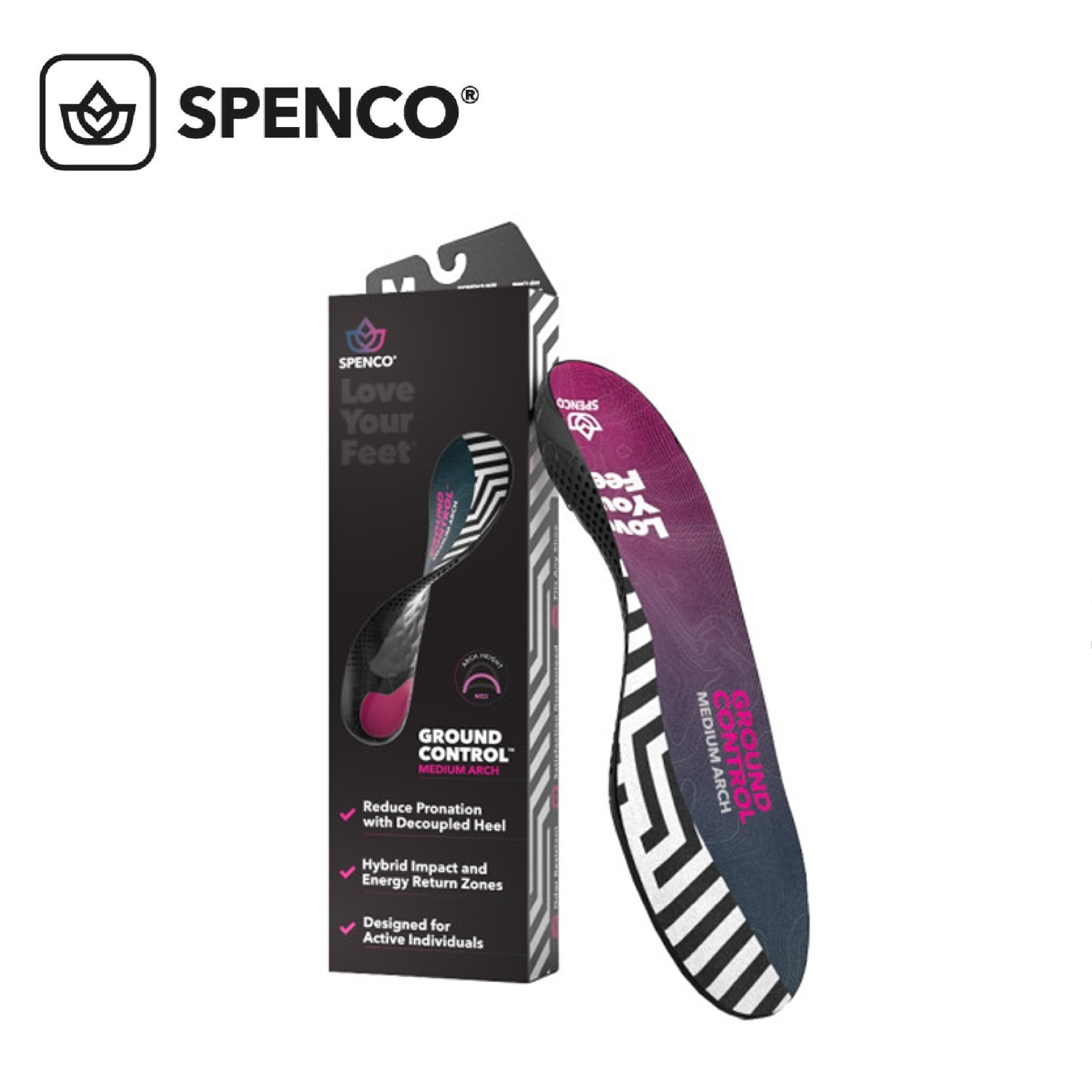 美國 Spenco 一般足弓減壓鞋墊 GROUND CONTROL MEDIUM 48PSP21779