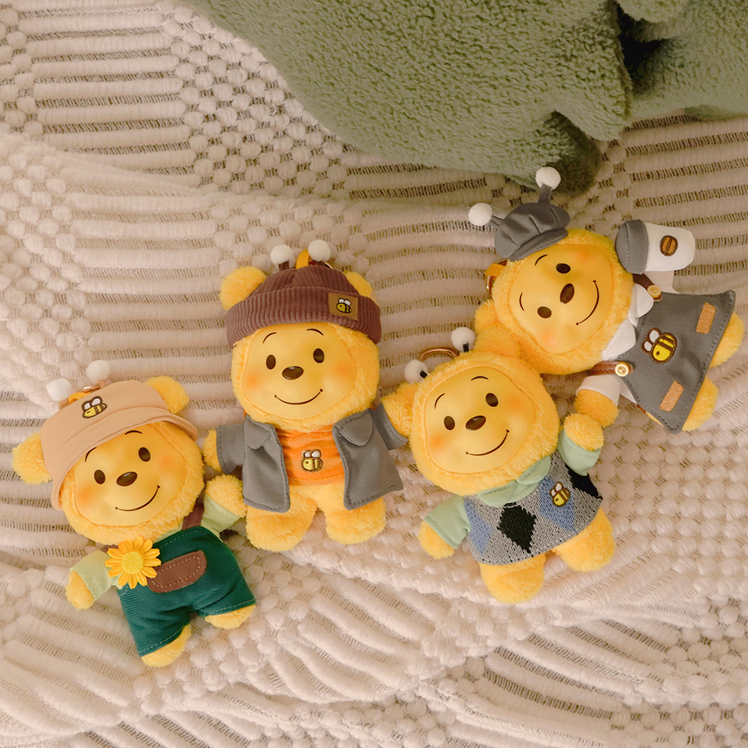 迪士尼小熊維尼蜂時尚系列搪膠絨毛盲盒 [4入/中盒]