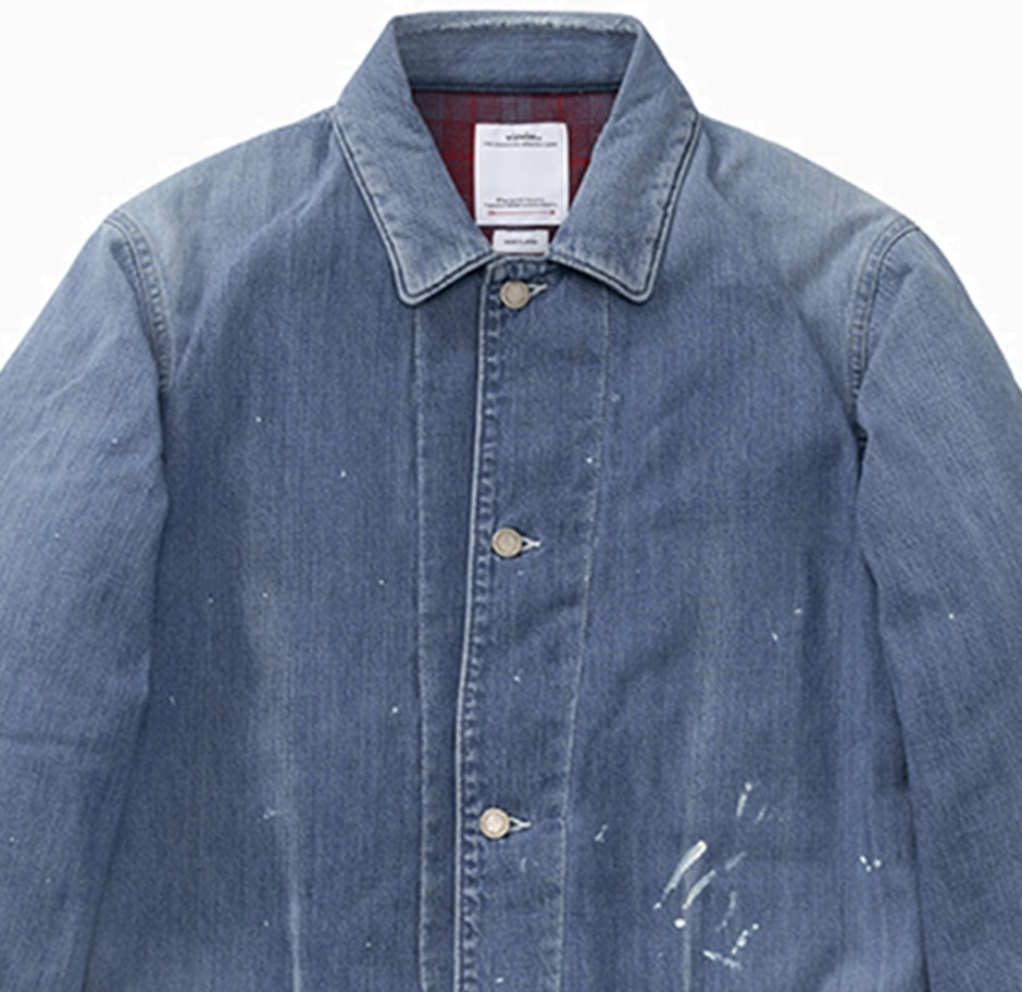 LAST PCS: VISVIM SOCIAL SCULPTURE COVERALL DOWN DMGD JACKET - LT.INDIGO SIZE 2 PRE ORDER ITEM (預訂中)