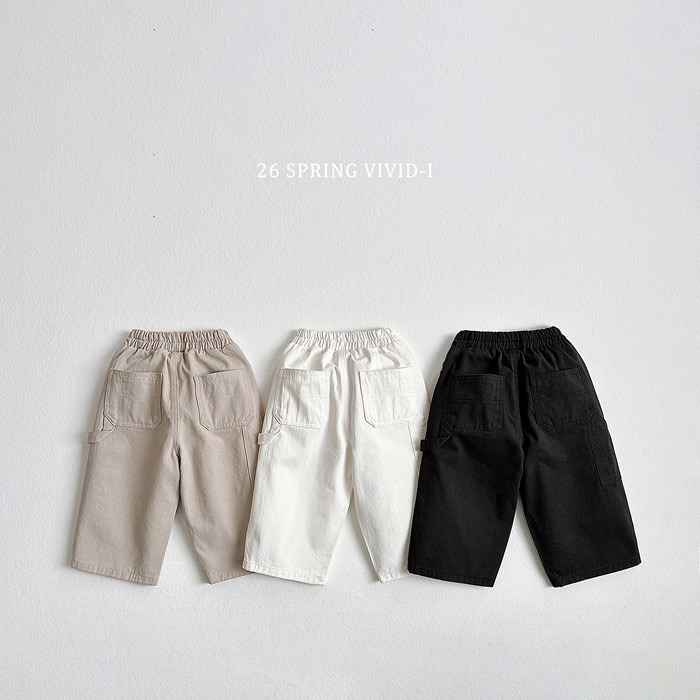 正韓春vividi 三色雙口袋工裝直筒褲