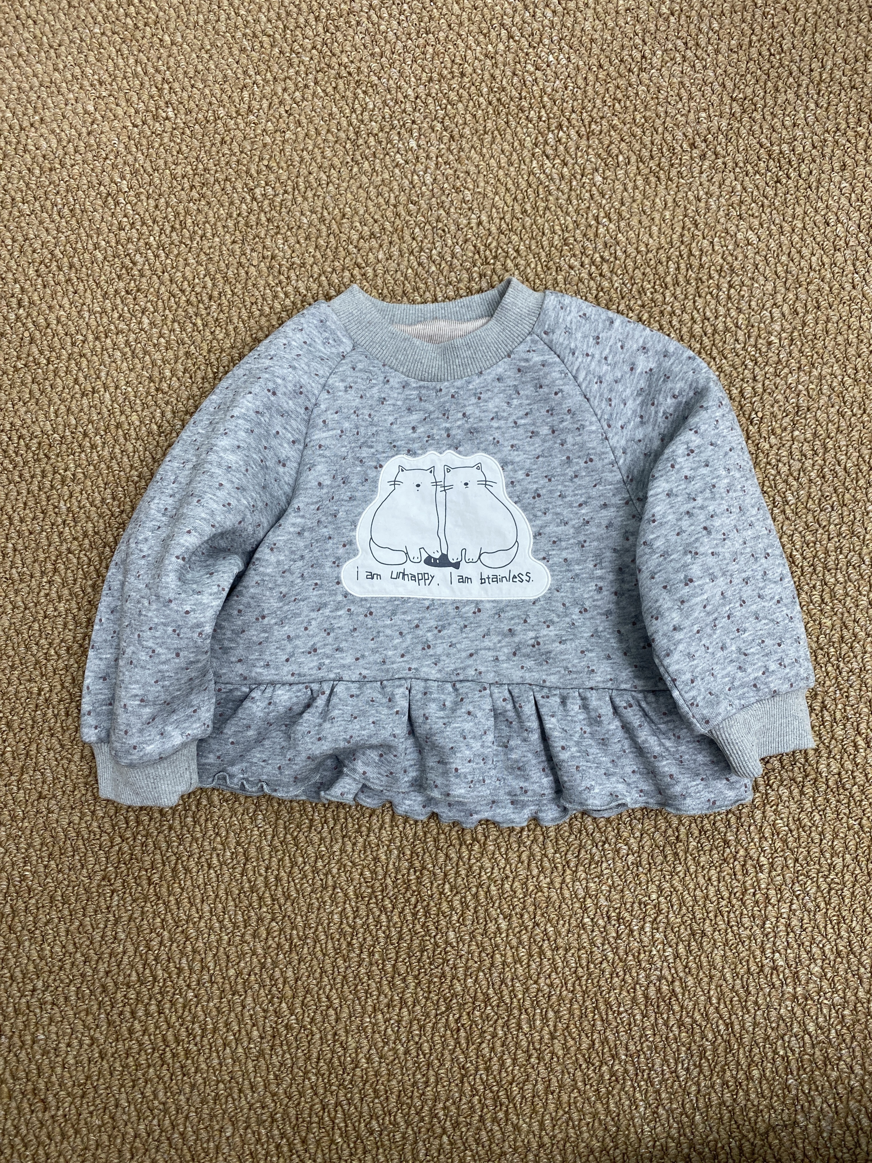 A04214貓咪裙擺夾棉上衣