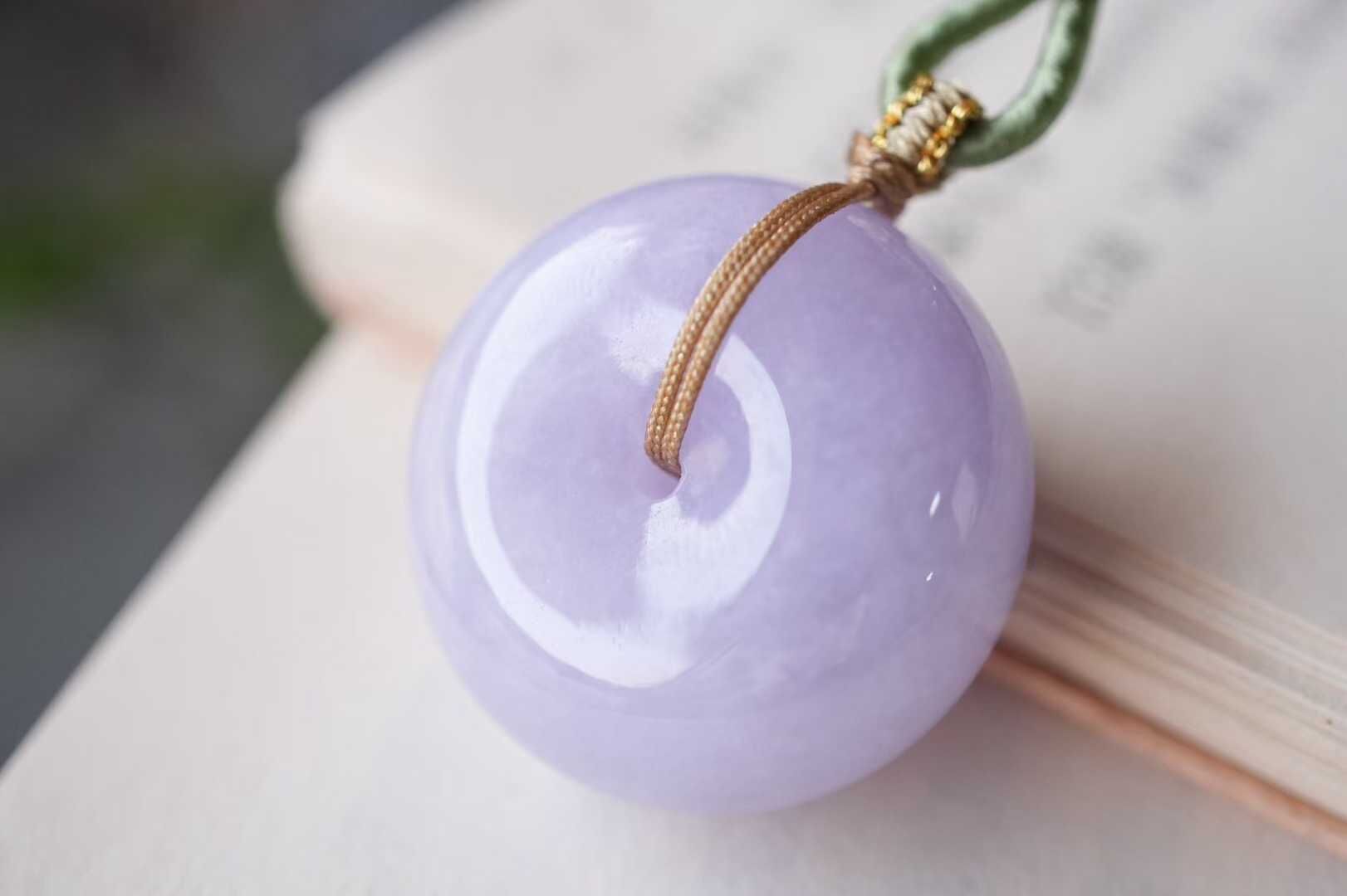 122836 翡翠冰糯紫羅蘭平安扣吊墜 (23.6mm直徑)