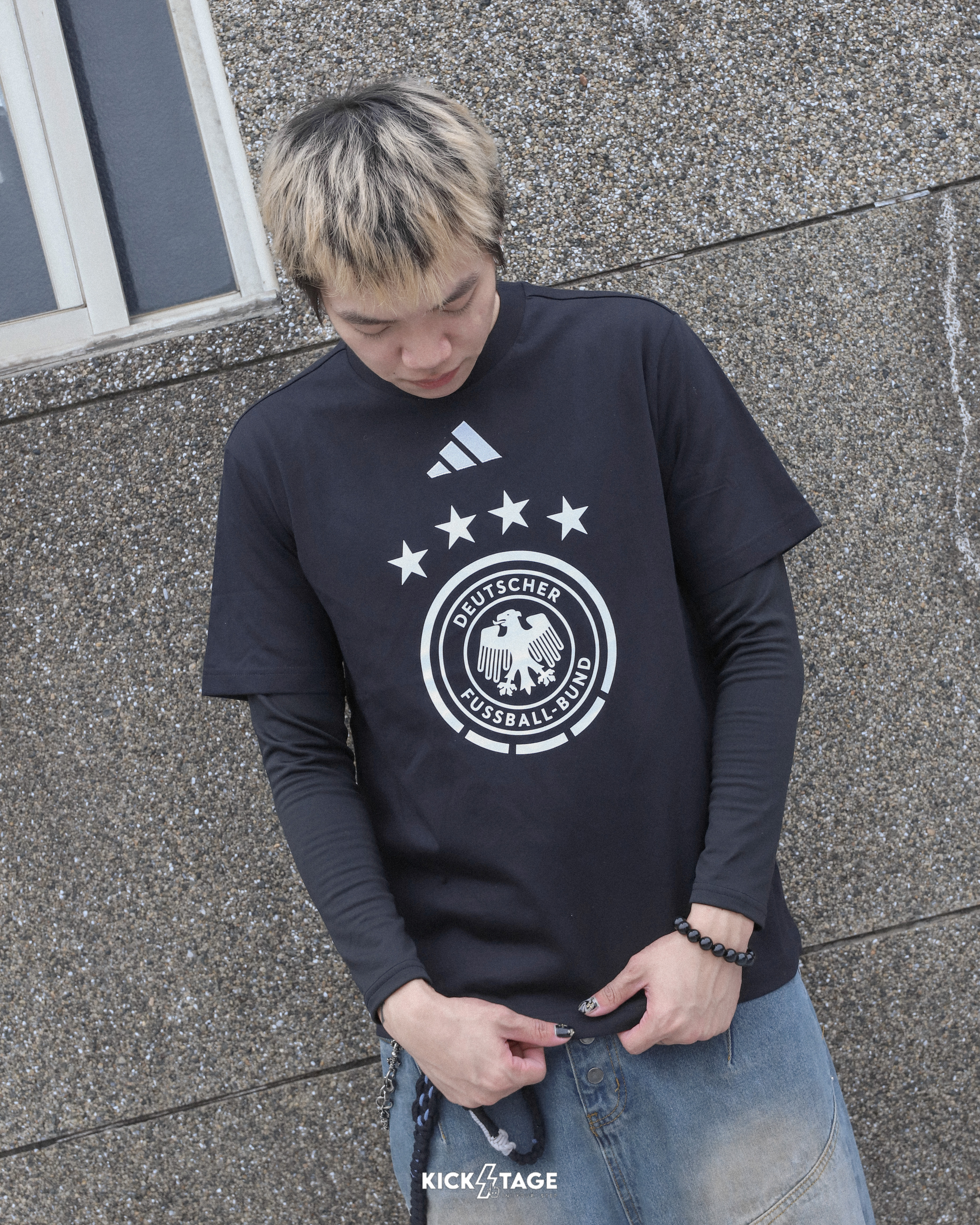 男款 ADIDAS DFB DNA GR TEE 黑色 德國隊 足球 世足盃 世界盃 純棉 短T【KB4404】ADFIFA