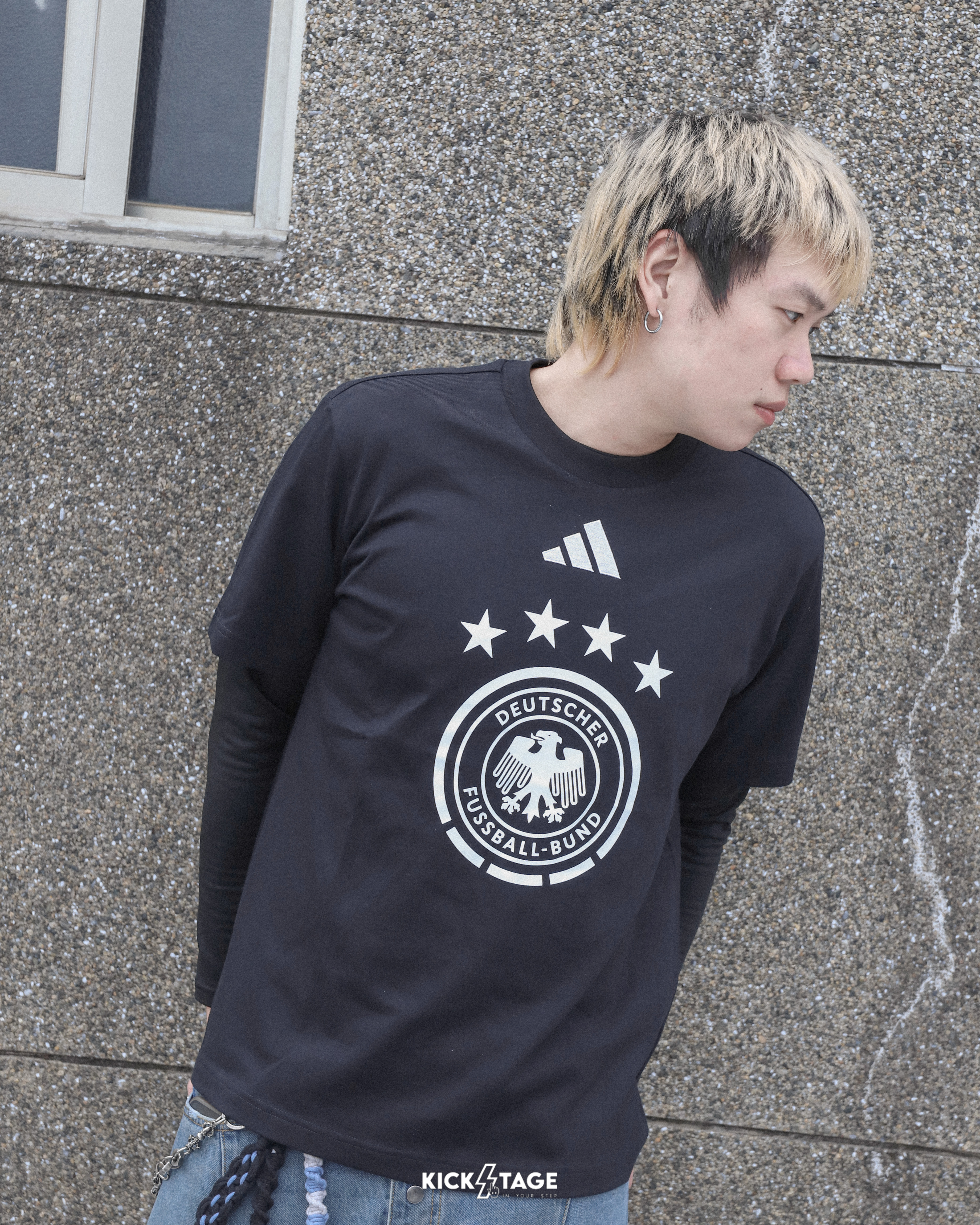 男款 ADIDAS DFB DNA GR TEE 黑色 德國隊 足球 世足盃 世界盃 純棉 短T【KB4404】ADFIFA