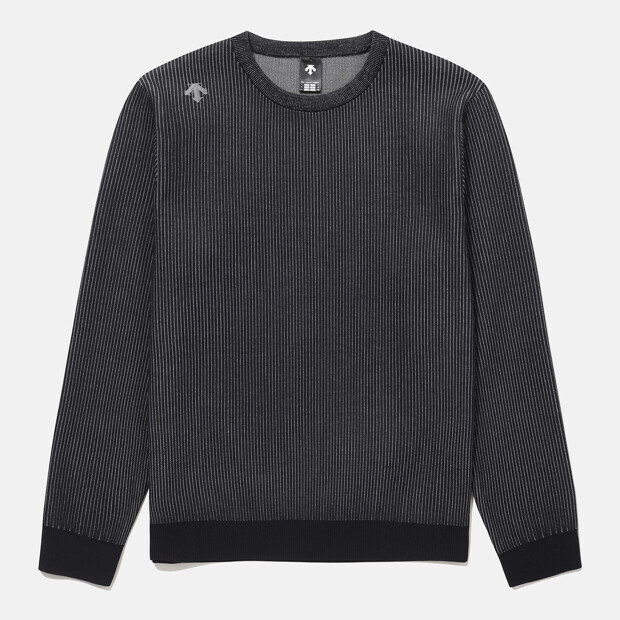 【 DESCENTE｜ROUND NECK SWEATER 圓領TEE - 黑 】