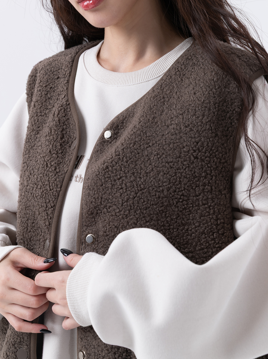 顆粒羊羔毛背心