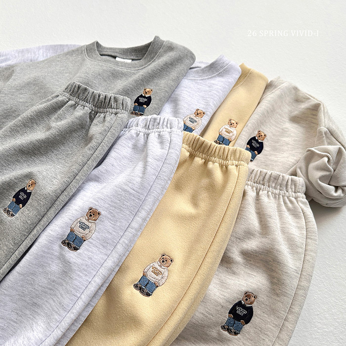 正韓春vividi 四色刺繡熊熊套裝