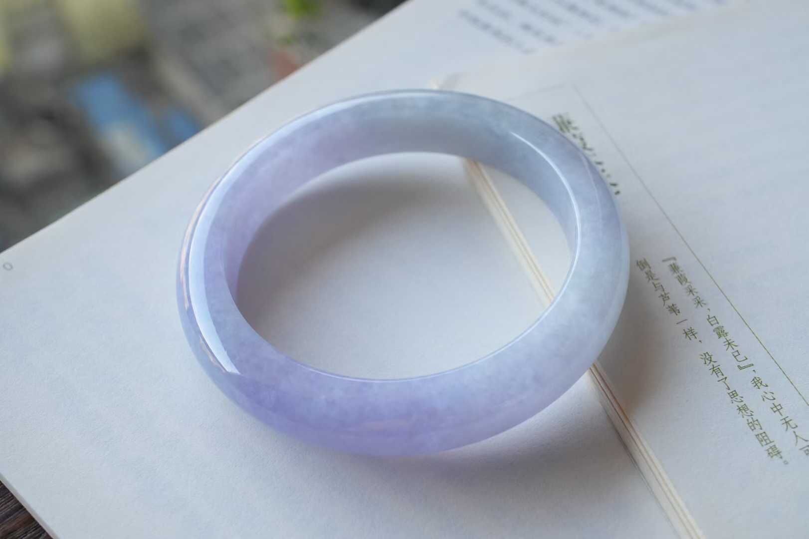 122846 61mm翡翠冰紫羅蘭正圈手鐲 (60-62)