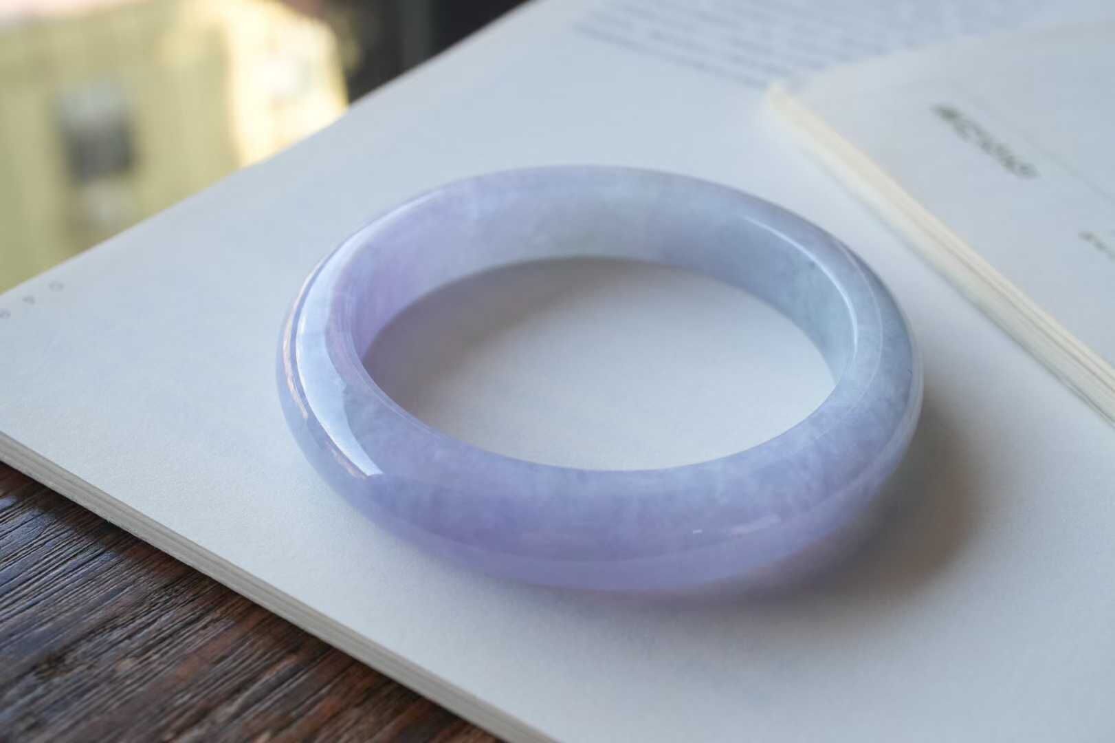 122846 61mm翡翠冰紫羅蘭正圈手鐲 (60-62)