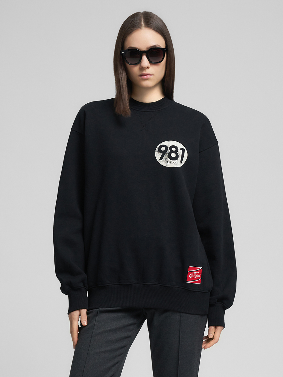 Oversized 圓領印花運動衫