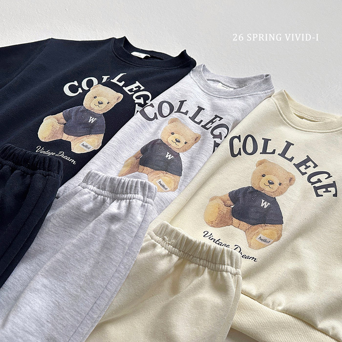 正韓春vividi 三色college熊熊套裝