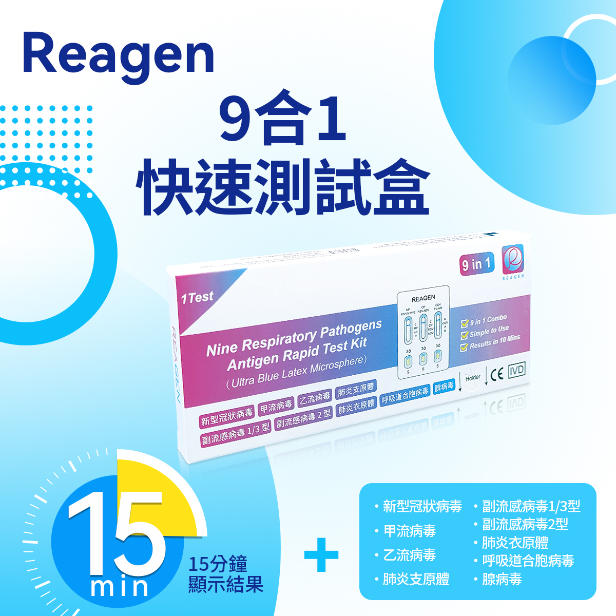 Reagen 九合一快速抗原檢測試劑盒