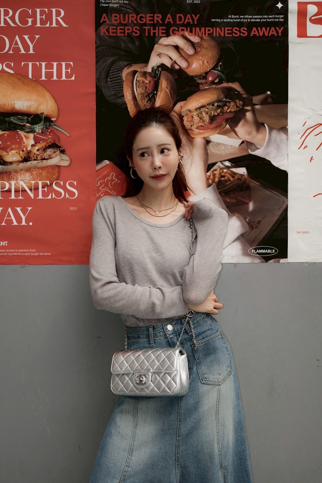 細閃親膚羊毛上衣_AMISSA（灰）