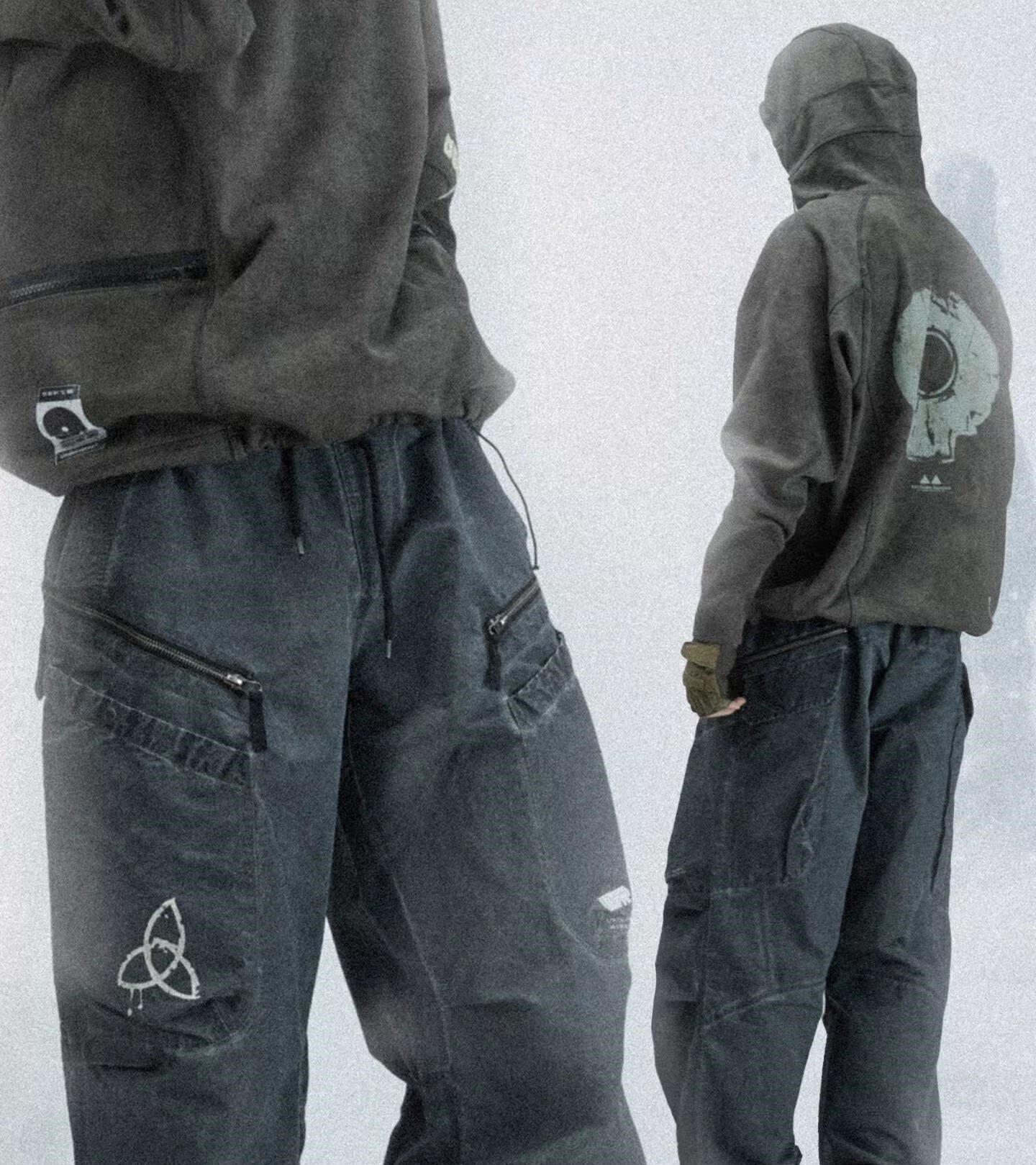 Underverse聯名 吉考斯工業 多口袋水洗做舊休閒長褲