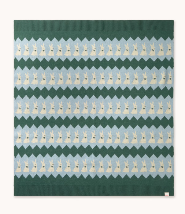 TINYCOTTONS│RABBITS BLANKET復古圖騰混羊毛毯