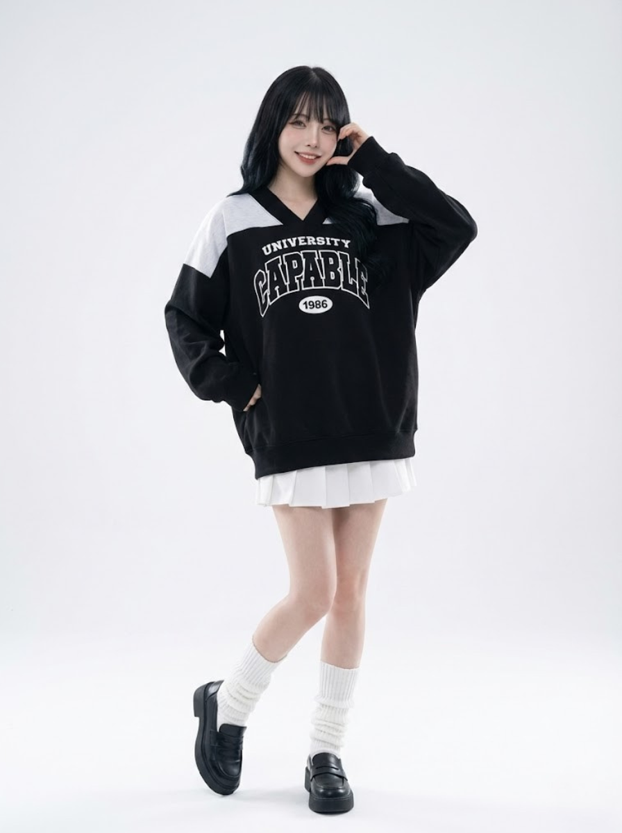 WO Two-tone sports sweatshirt