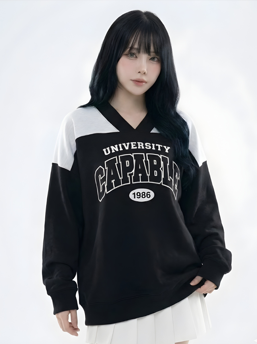 WO Two-tone sports sweatshirt