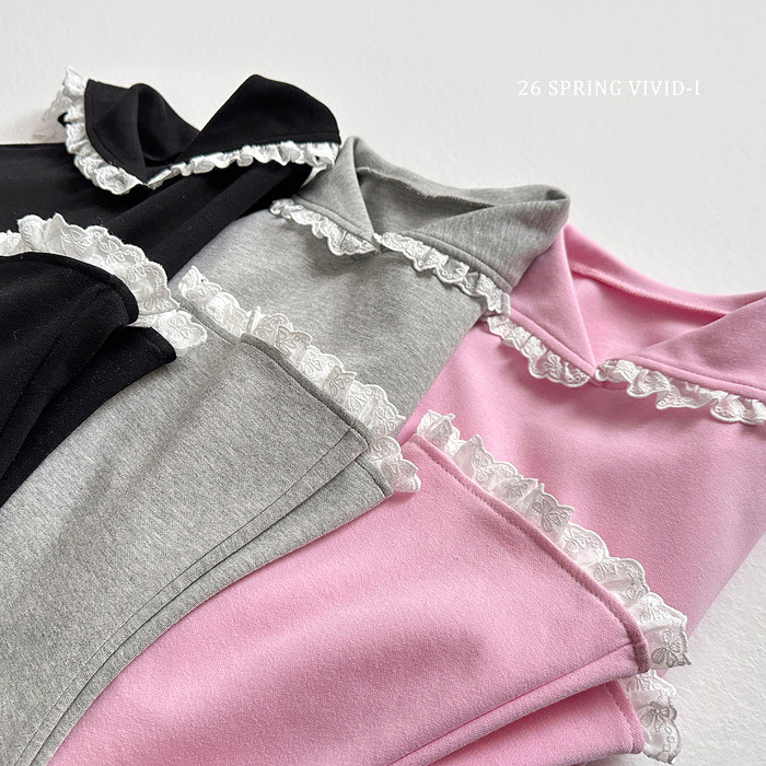 正韓春vividi 三色奶油邊有領套裝