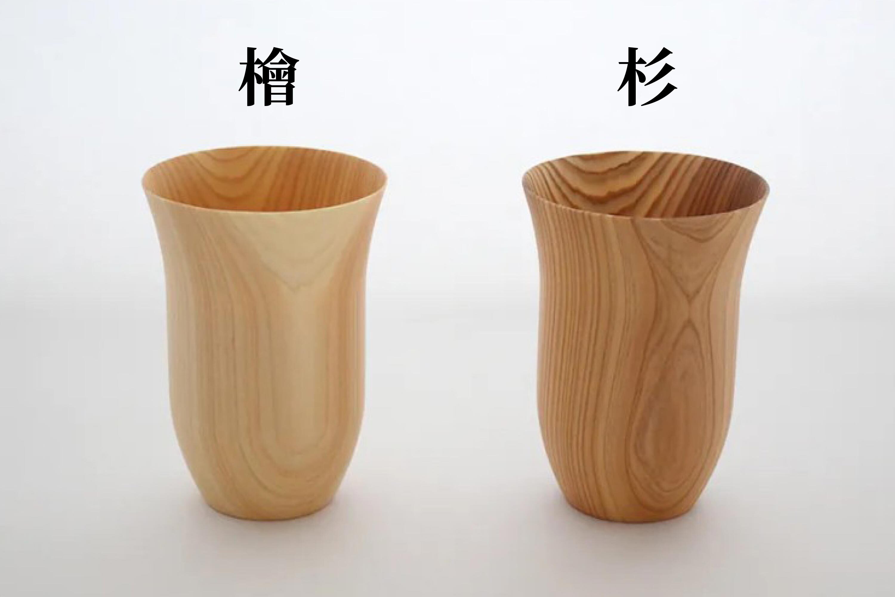 日本手工切削製造1mm超輕薄可透光的杉木與檜木材質啤酒杯