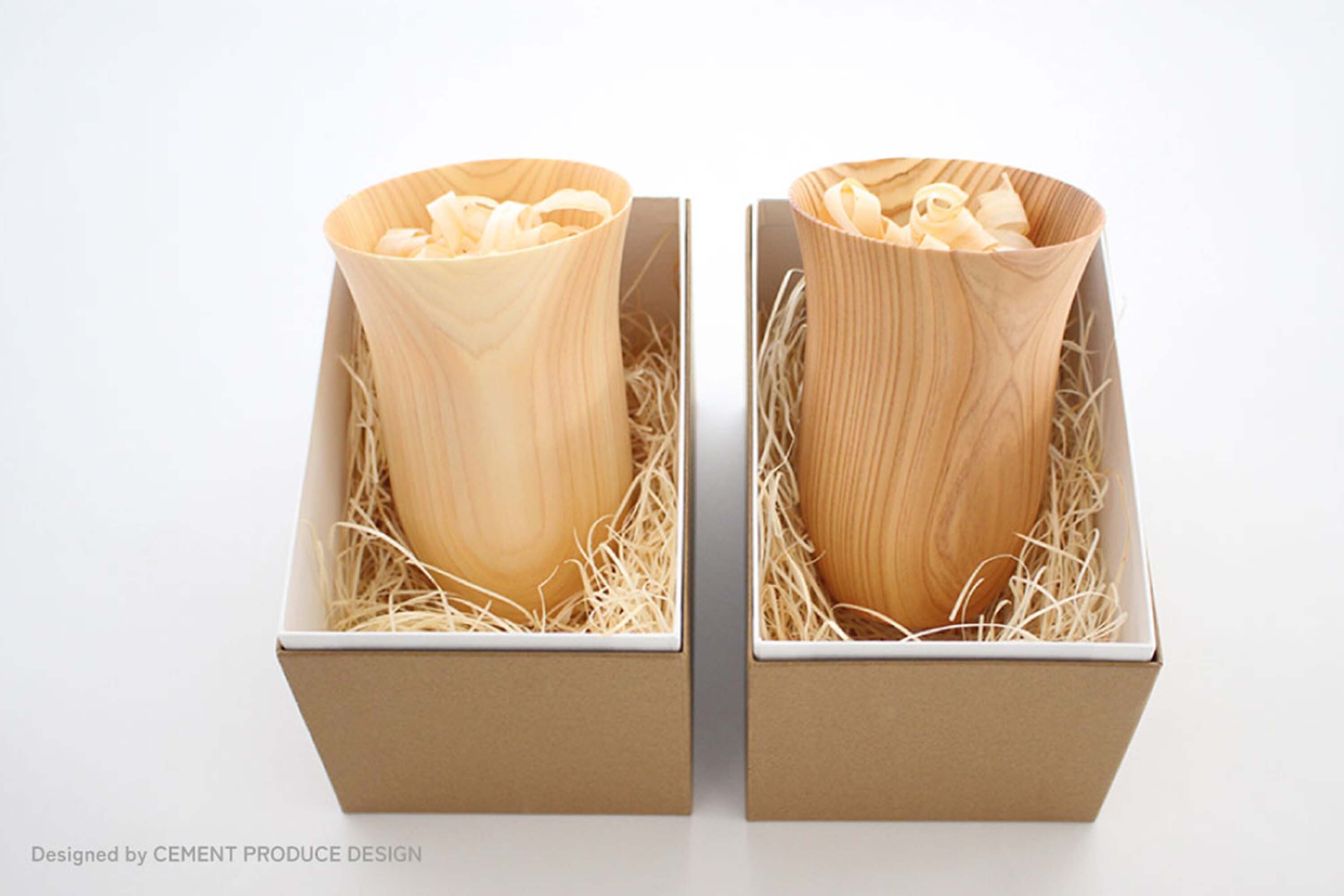 日本手工切削製造1mm超輕薄可透光的杉木與檜木材質啤酒杯