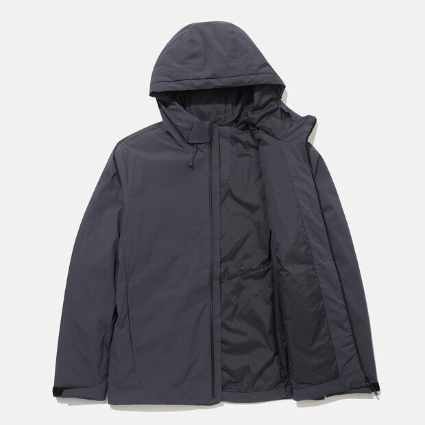 【 DESCENTE｜HOODED PADDED JACKET 連帽羽絨外套 - 炭灰藍 】