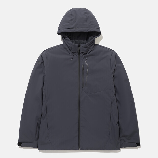 【 DESCENTE｜HOODED PADDED JACKET 連帽羽絨外套 - 炭灰藍 】