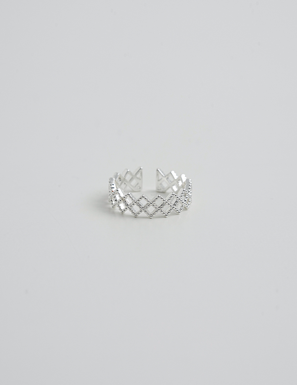 鏤空菱格可調式戒指