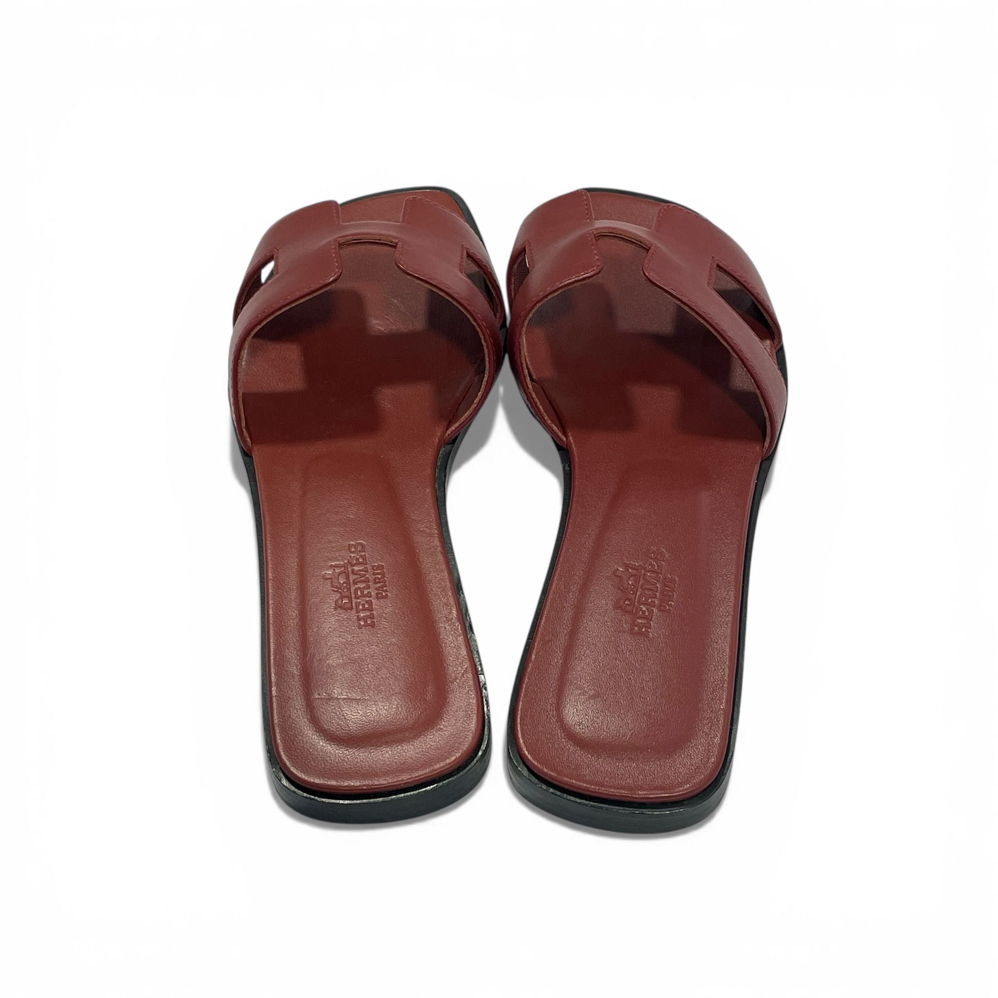 SPECIAL OFFER!!! 全新Hermes  Oran Sandal 37碼 愛馬士酒紅色/平底拖鞋 #BRAND NEW #香榭站正品