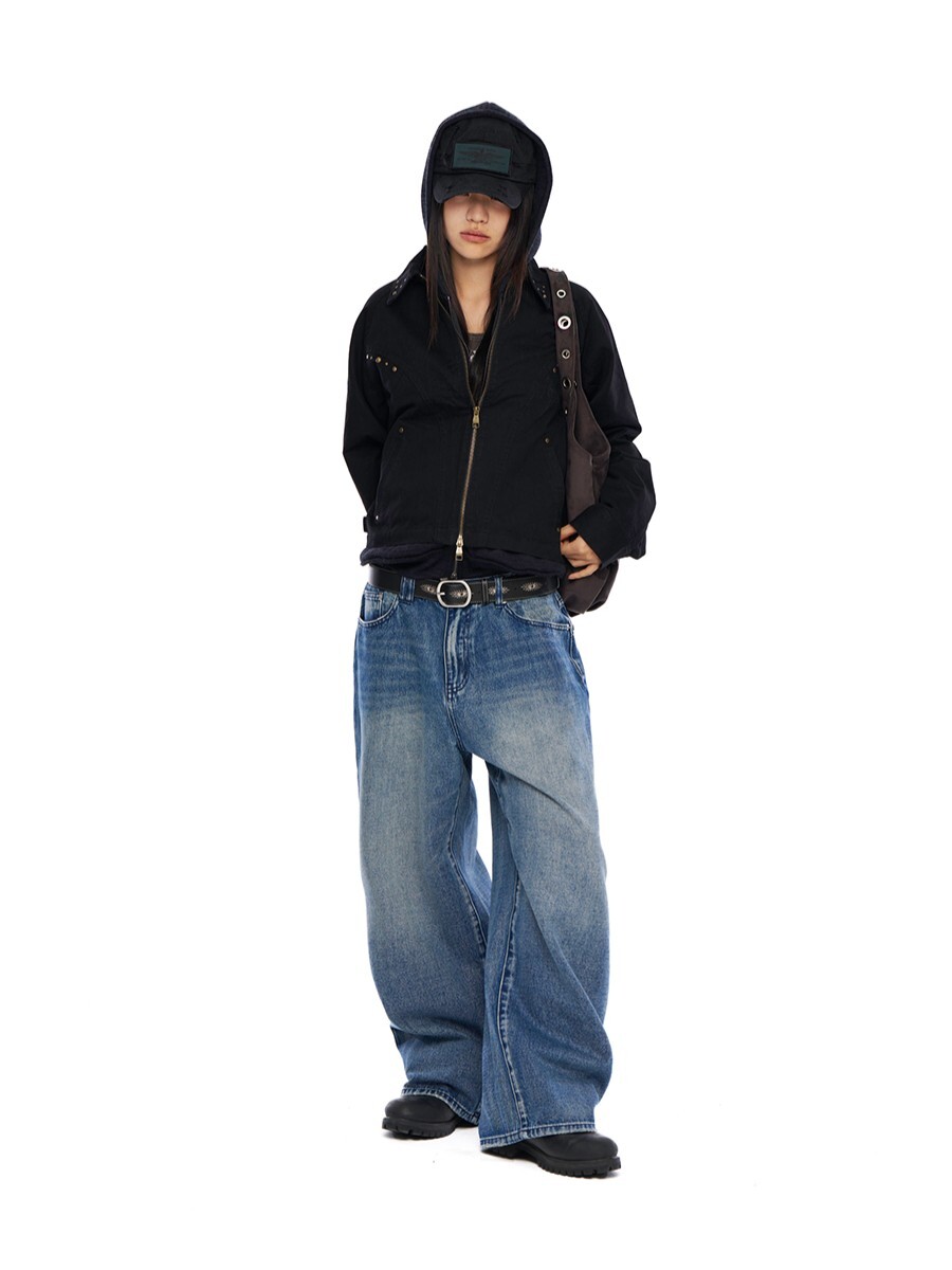 【現貨】Back Studded Denim Pants (Blue)