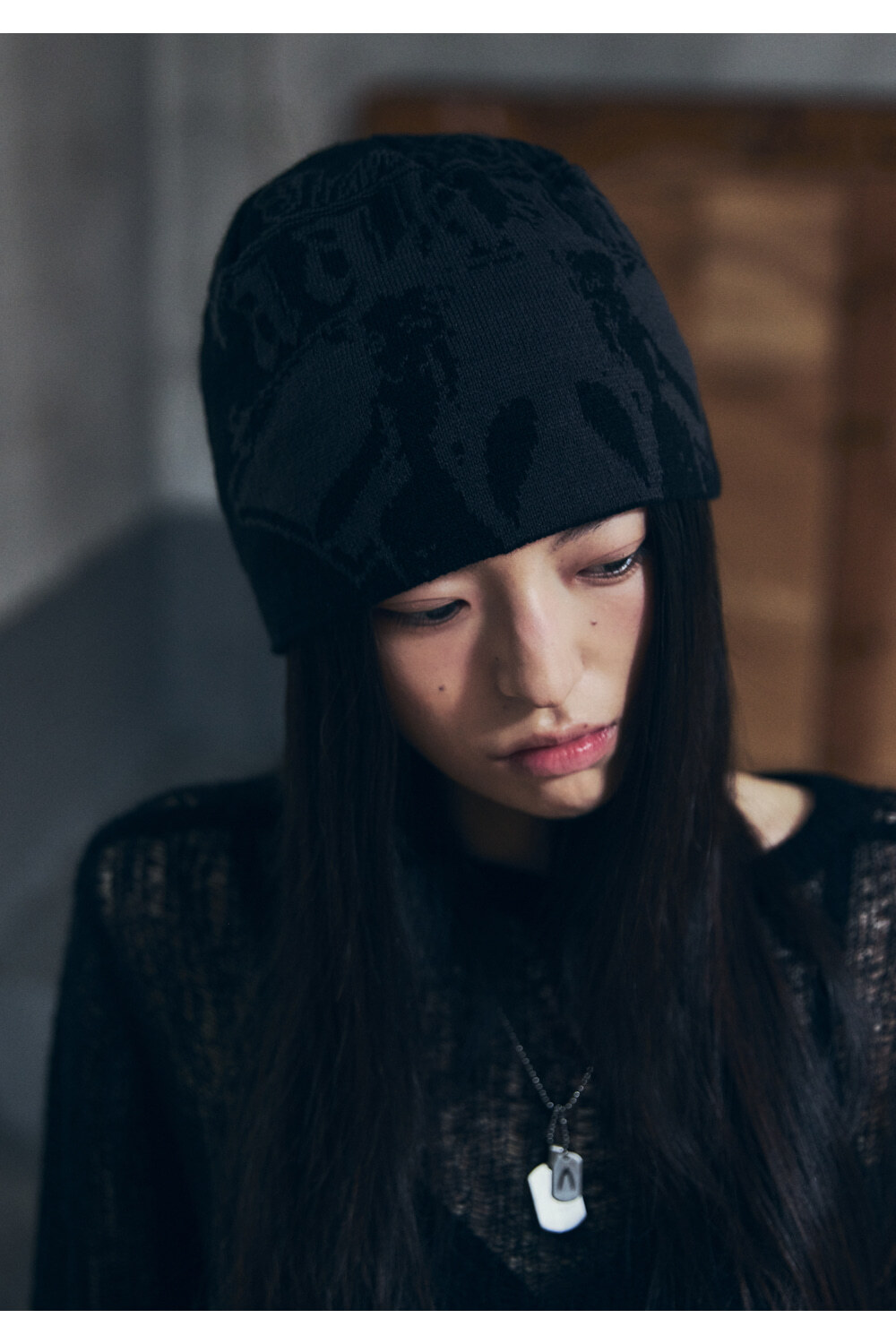 【現貨】Vintage Graphic Jacquard Beanie (Black)