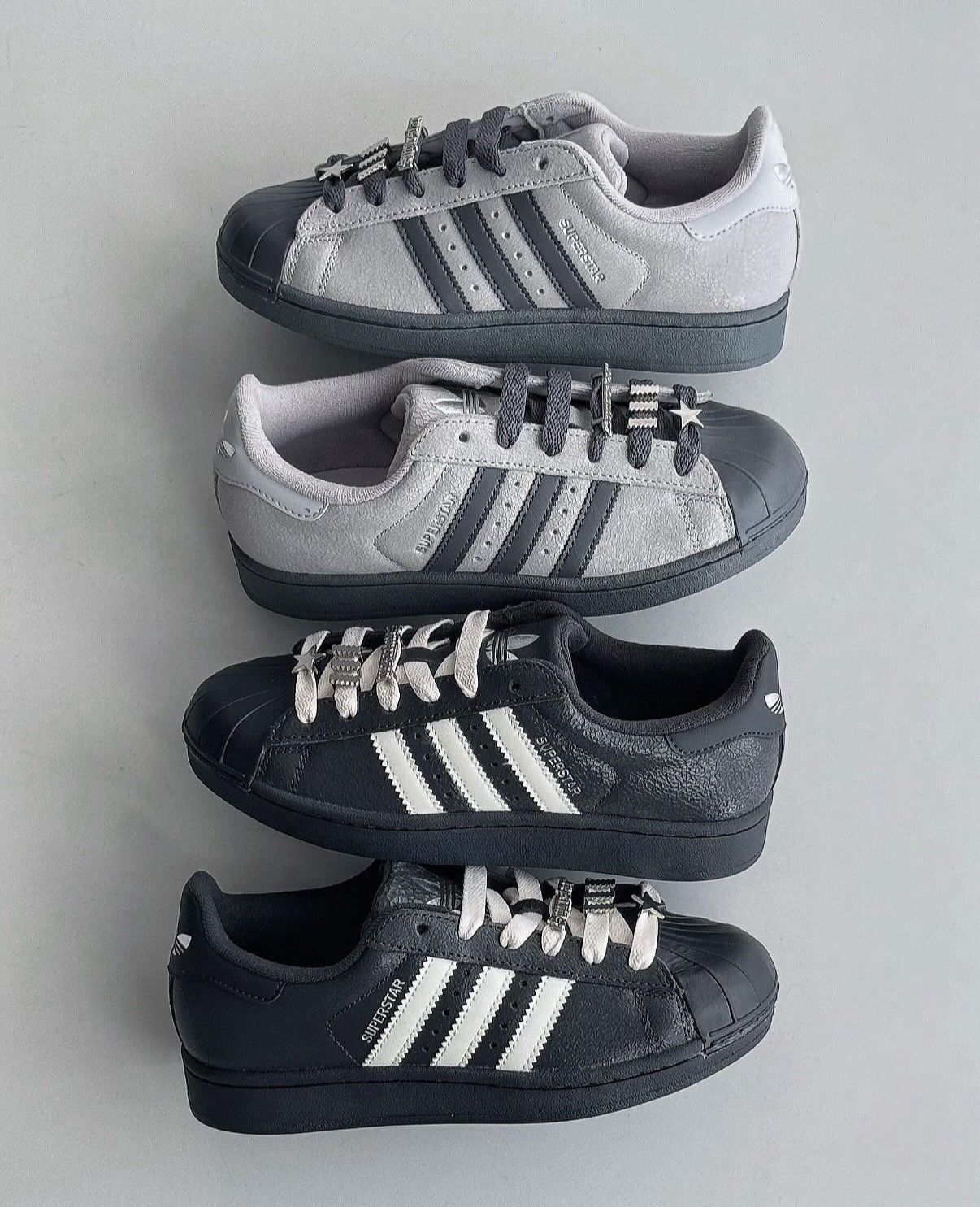 Adidas Originals Superstar 2.0 灰黑色 黑色 皮革 鞋扣 裂紋 做舊 復古 板鞋 貝殼鞋 IH1629 IH1628/預購