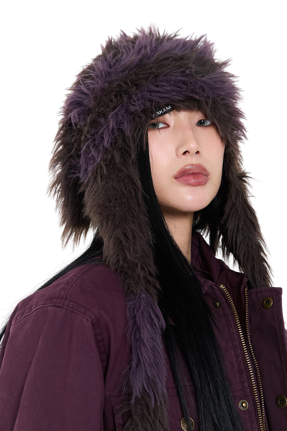 【穿拍樣品】Hairy Puppy Hat (Purple)
